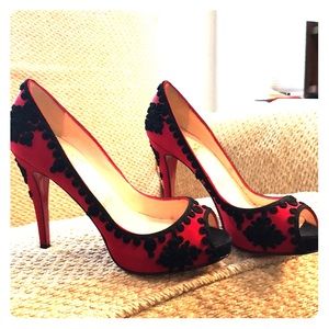 Christian Louboutin red & black pumps